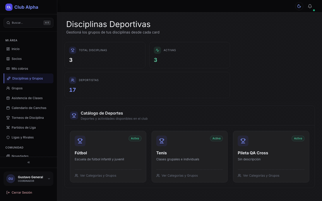 Disciplinas y grupos de entrenamiento bajo coordinación en Club Pulse.